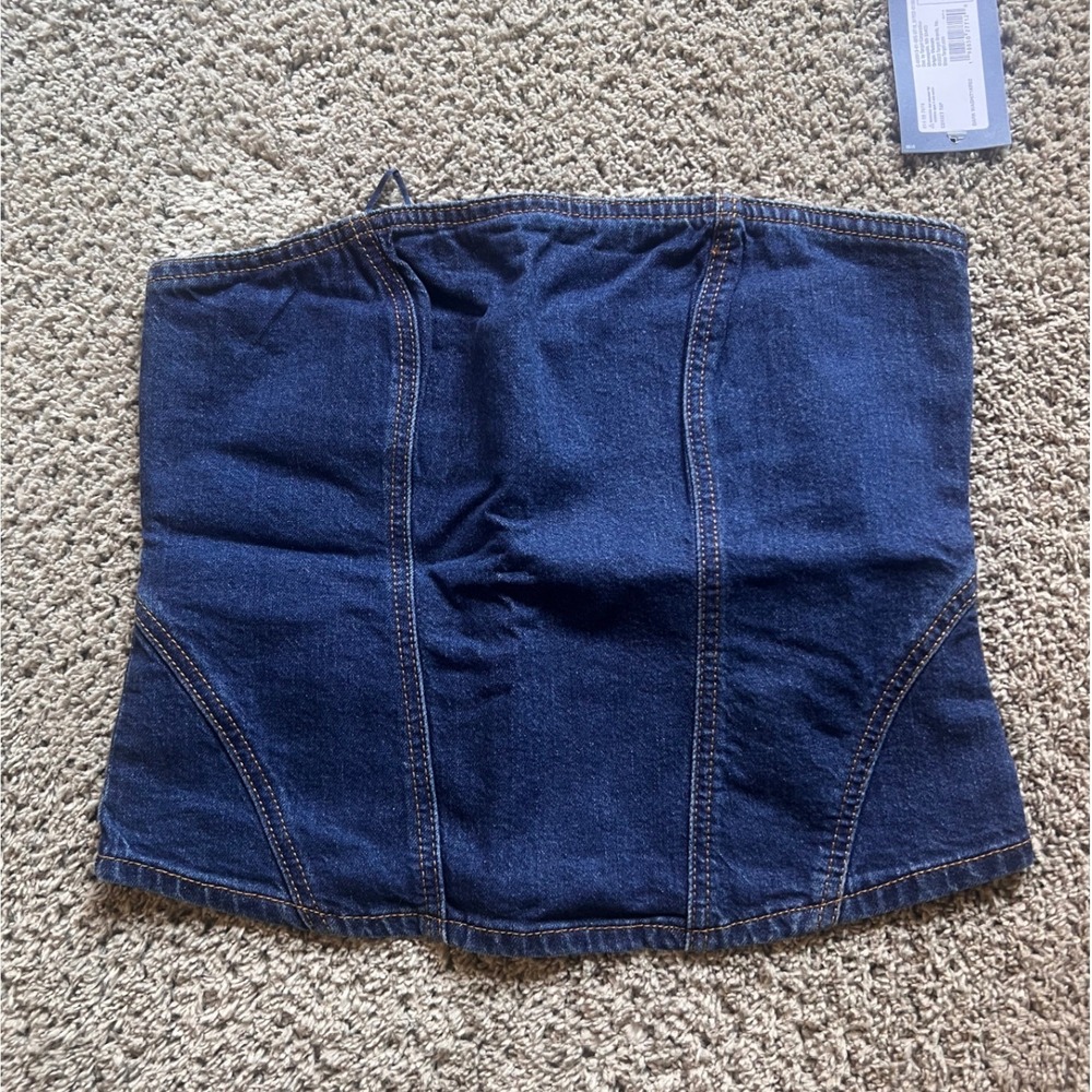 Universal Thread Corset Top Womens 4 Dark Wash NWT Denim